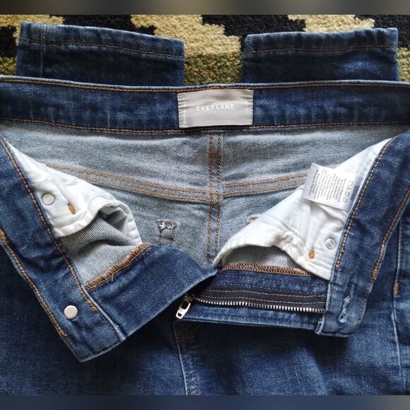 Everlane High Rise Dark-wash Straight Leg Ankle Organic Cotton Denim Jeans 27R - Picture 11 of 13